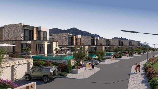 Girne Ozanköy'de Türk Tapulu Doğa İçinde Modern ve Lüks Villa Projesi
