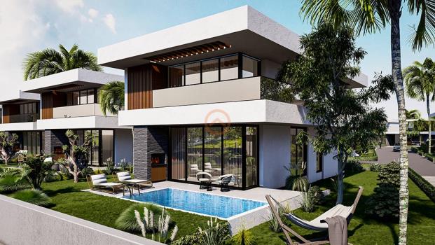 Kuzey Kıbrıs Boğaz Sahil Köyünde Deniz Ve Dağ Manzaralı Satılık 3+1 Lüks Villa